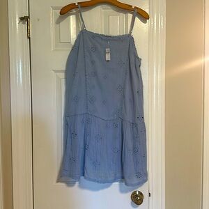Dusty Blue NWT American Eagle/Aerie eyelet sundress. Lightweight, size Medium.